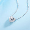 Heart-shaped Halo Lab Grown Diamond Necklace in 18K White Gold