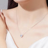 Heart-shaped Halo Lab Grown Diamond Necklace in 18K White Gold