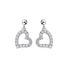 Heart-shaped Lab Grown Diamond Hoop Earrings 18K White Gold