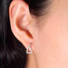 Heart-shaped Lab Grown Diamond Hoop Earrings 18K White Gold