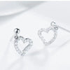 Heart-shaped Lab Grown Diamond Hoop Earrings 18K White Gold