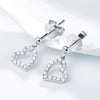 Heart-shaped Lab Grown Diamond Hoop Earrings 18K White Gold