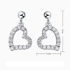 Heart-shaped Lab Grown Diamond Hoop Earrings 18K White Gold