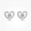 Heart-shaped Pavé Lab Grown Diamond Stud Earrings 18K White Gold