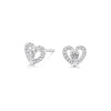 Heart-shaped Pavé Lab Grown Diamond Stud Earrings 18K White Gold