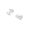 Heart-shaped Pavé Lab Grown Diamond Stud Earrings 18K White Gold