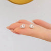 Heart-shaped Pavé Lab Grown Diamond Stud Earrings 18K White Gold