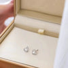Heart-shaped Pavé Lab Grown Diamond Stud Earrings 18K White Gold