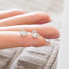 Heart-shaped Pavé Lab Grown Diamond Stud Earrings 18K White Gold
