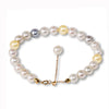 Japanese Akoya Multicolor Round Pearl Bracelet in 18K Yellow Gold