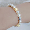 Japanese Akoya Multicolor Round Pearl Bracelet in 18K Yellow Gold