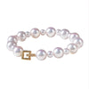 Japanese Akoya White Pearl Diamond Bracelet in 18k Yellow Gold