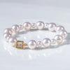 Japanese Akoya White Pearl Diamond Bracelet in 18k Yellow Gold