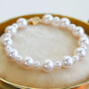 Japanese Akoya White Pearl Diamond Bracelet in 18k Yellow Gold