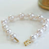 Japanese Akoya White Pearl Diamond Bracelet in 18k Yellow Gold