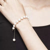 Japanese Akoya White Round Pearl Bracelet 18K Yellow Gold