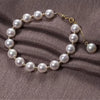 Japanese Akoya White Round Pearl Bracelet 18K Yellow Gold