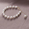 Japanese Akoya White Round Pearl Bracelet 18K Yellow Gold