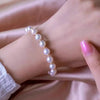 Japanese Akoya White Round Pearl Bracelet 18K Yellow Gold