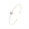 Japanese Akoya White Round Pearl Bracelet in 18k Yellow Gold