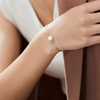 Japanese Akoya White Round Pearl Bracelet in 18k Yellow Gold