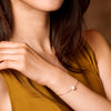 Japanese Akoya White Round Pearl Bracelet in 18k Yellow Gold