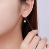 Japanese Akoya White Round Pearl Chain Earrings 18k Yellow Gold