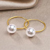 Japanese Akoya White Round Pearl Hoop Earrings 18k Yellow Gold