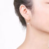 Japanese Akoya White Round Pearl Hoop Earrings 18k Yellow Gold