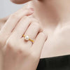 Japanese Akoya White Round Pearl Ring 18K Yellow Gold