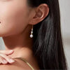 Japanese Akoya White Round Pearl Triple Drop Earrings 18k Yellow Gold