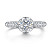 Knife Edge Twisted Floral Style Diamond Engagement Ring Setting