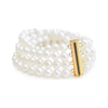 Multi-Strand White Round Freshwater Pearl Bracelet AAA Grade