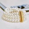 Multi-Strand White Round Freshwater Pearl Bracelet AAA Grade