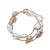 Multicolor Freshwater Baroque Pearl Beaded Bangle Bracelet