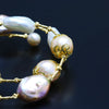Multicolor Freshwater Baroque Pearl Beaded Bangle Bracelet