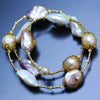 Multicolor Freshwater Baroque Pearl Beaded Bangle Bracelet
