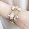 Multicolor Freshwater Baroque Pearl Beaded Bangle Bracelet