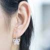 Pavé Butterfly Shaped Lab Grown Diamond Drop Earrings 18K White Gold