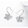 Pavé Butterfly Shaped Lab Grown Diamond Drop Earrings 18K White Gold