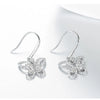 Pavé Butterfly Shaped Lab Grown Diamond Drop Earrings 18K White Gold