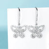 Pavé Butterfly Shaped Lab Grown Diamond Drop Earrings 18K White Gold