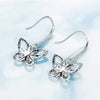 Pavé Butterfly Shaped Lab Grown Diamond Drop Earrings 18K White Gold