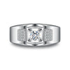Pavé Channel Set Bezel Solitaire Style Mens Diamond Ring Setting