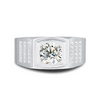 Pavé Channel Set Bezel Solitaire Style Mens Diamond Ring Setting