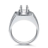 Pavé Channel Set Half-bezel Halo Style Mens Diamond Ring Setting