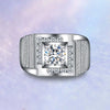 Pavé Channel Set Half-bezel Halo Style Mens Diamond Ring Setting