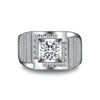 Pavé Channel Set Half-bezel Halo Style Mens Diamond Ring Setting