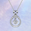 Pave Double Teardrop Solitaire Diamond Pendant Setting