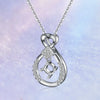 Pave Double Teardrop Solitaire Diamond Pendant Setting